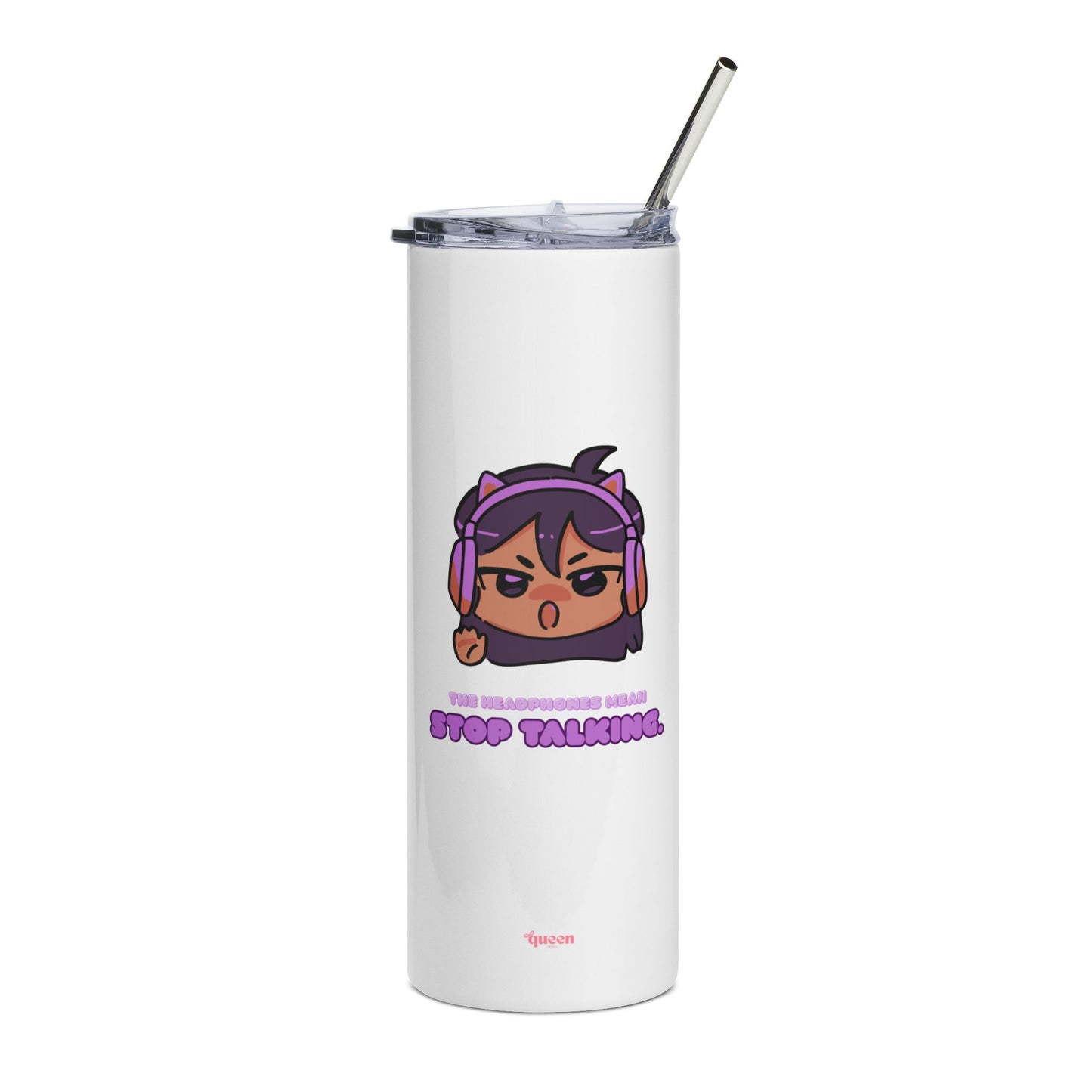 20oz Stainless Steel Tumbler — Cute Angry Gamer Design "Stop Talking"