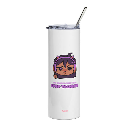 20oz Stainless Steel Tumbler — Cute Angry Gamer Design "Stop Talking"