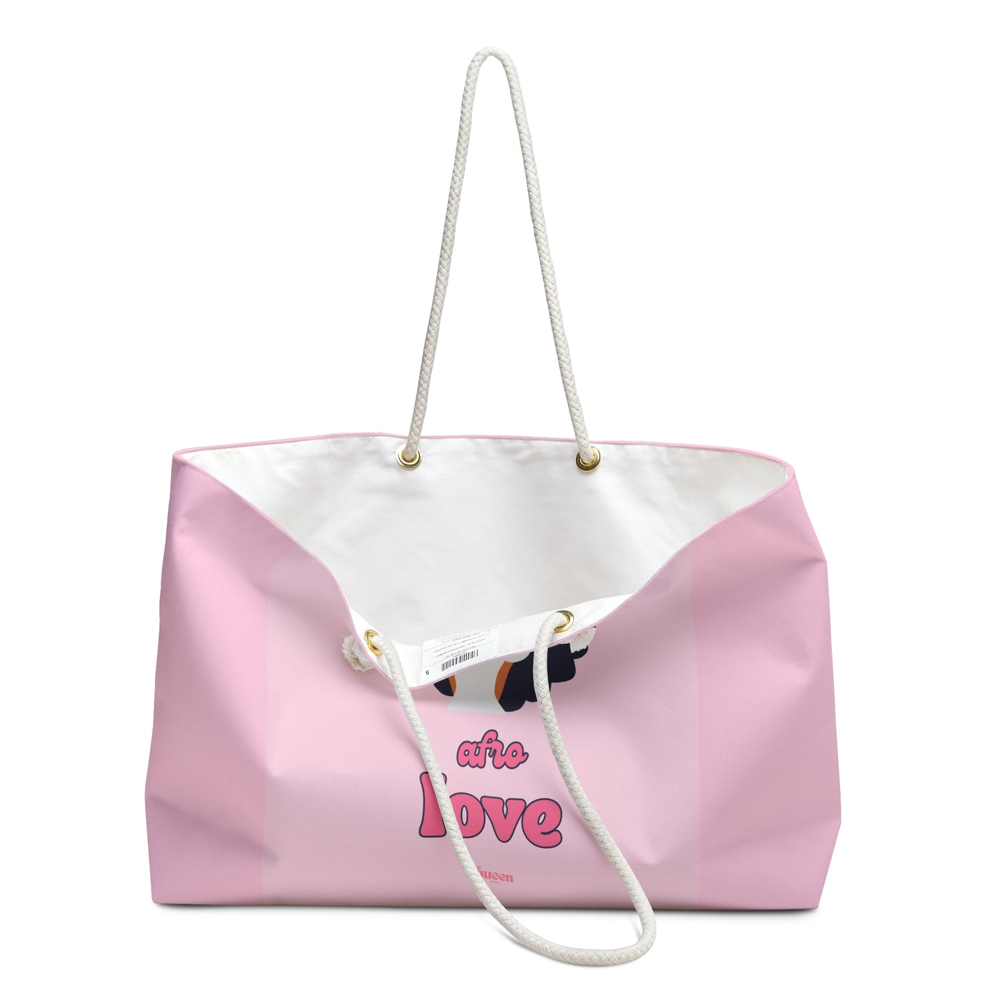 Pink 'She Is Love' Weekender Bag — Afro Hair Empowerment Travel Tote