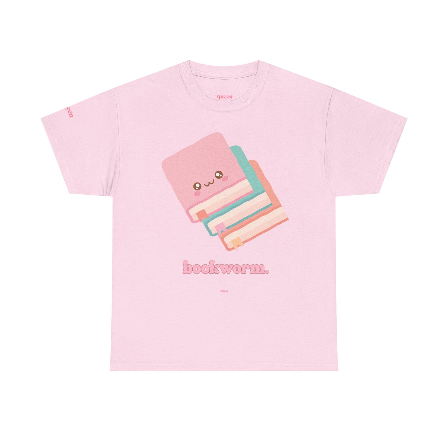 Bookworm Cute Stack T-Shirt — Kawaii Pastel Books Tee