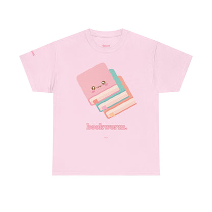 Bookworm Cute Stack T-Shirt — Kawaii Pastel Books Tee