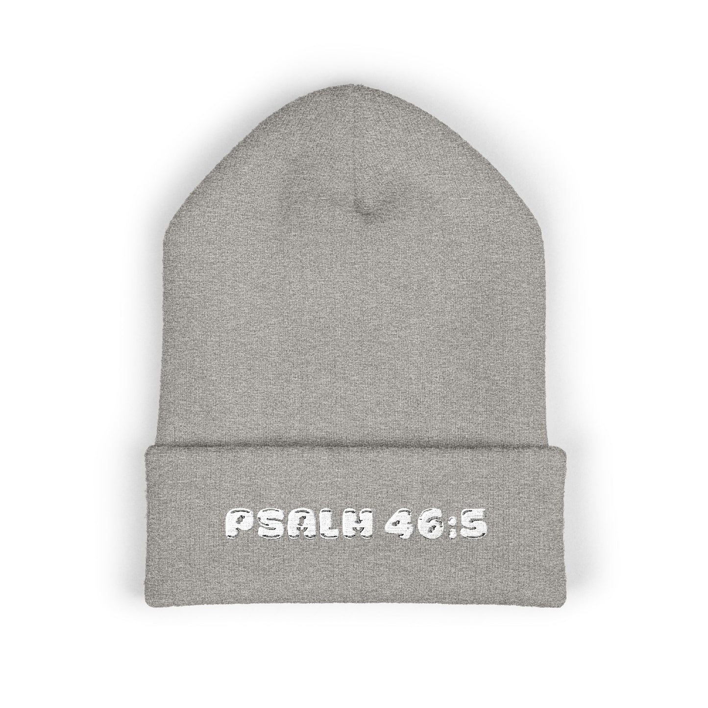 Embroidered 'Psalm 46:5' Classic Cuffed Beanie