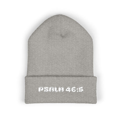 Embroidered 'Psalm 46:5' Classic Cuffed Beanie