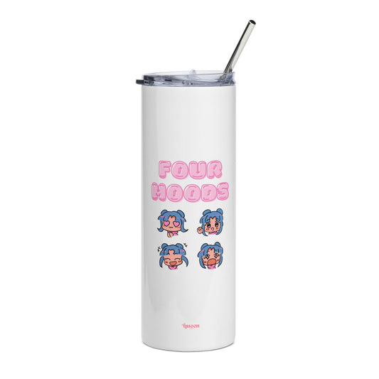20oz Stainless Steel Tumbler — “Four Moods” Cute Anime Face Travel Cup