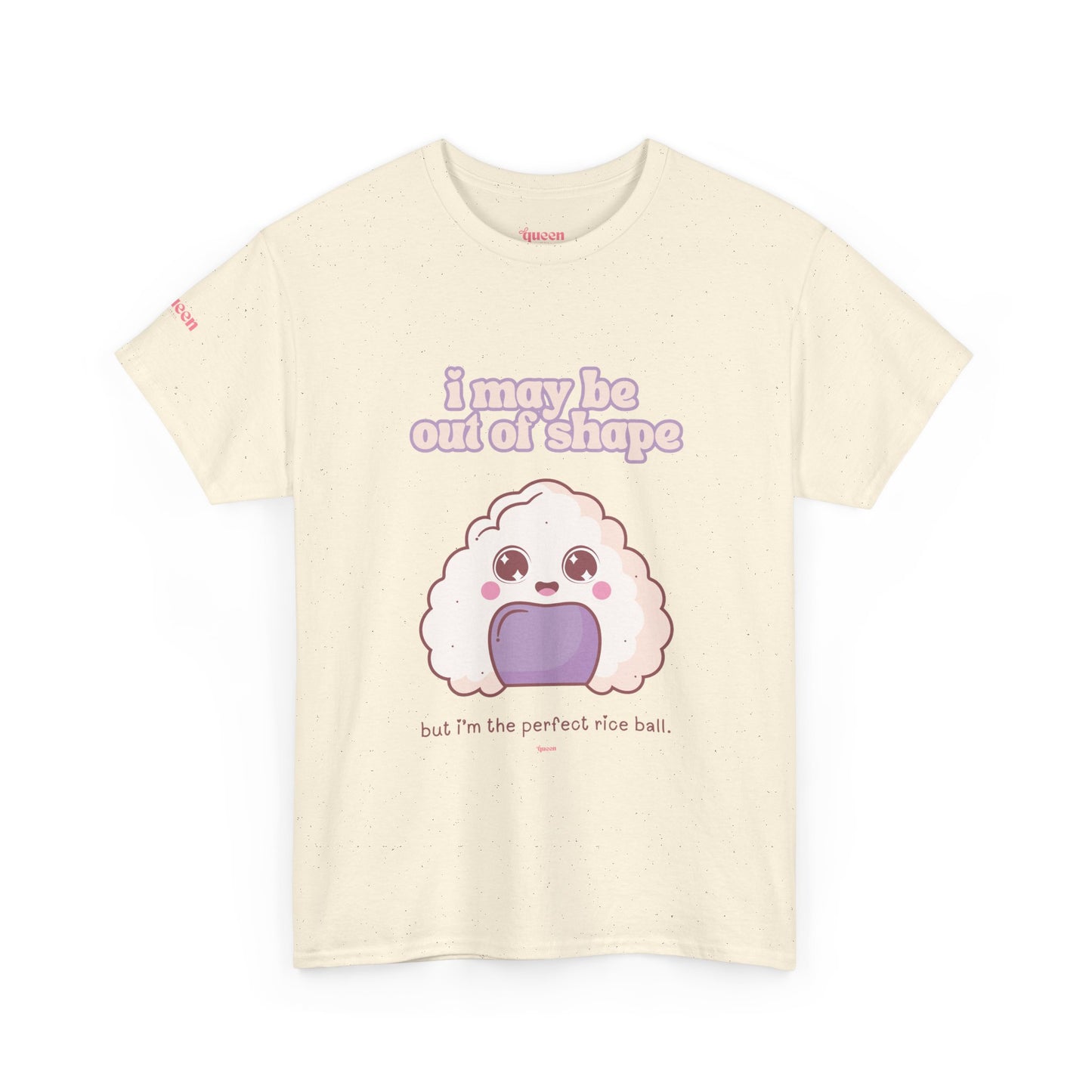 Cute Rice Ball Tee — "I may be out of shape" Kawaii Graphic T-Shirt