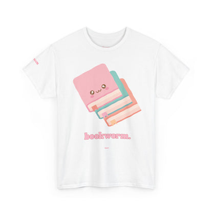 Bookworm Cute Stack T-Shirt — Kawaii Pastel Books Tee