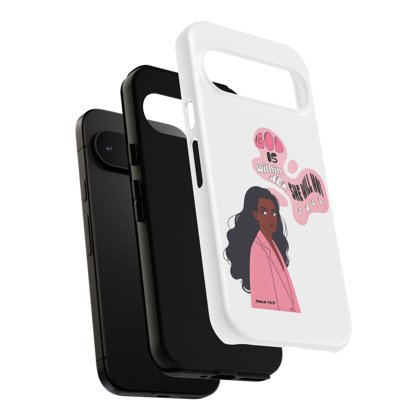 Phone Case — 'God is Within Her, She Will Not Fail' Inspirational Illustrated Case