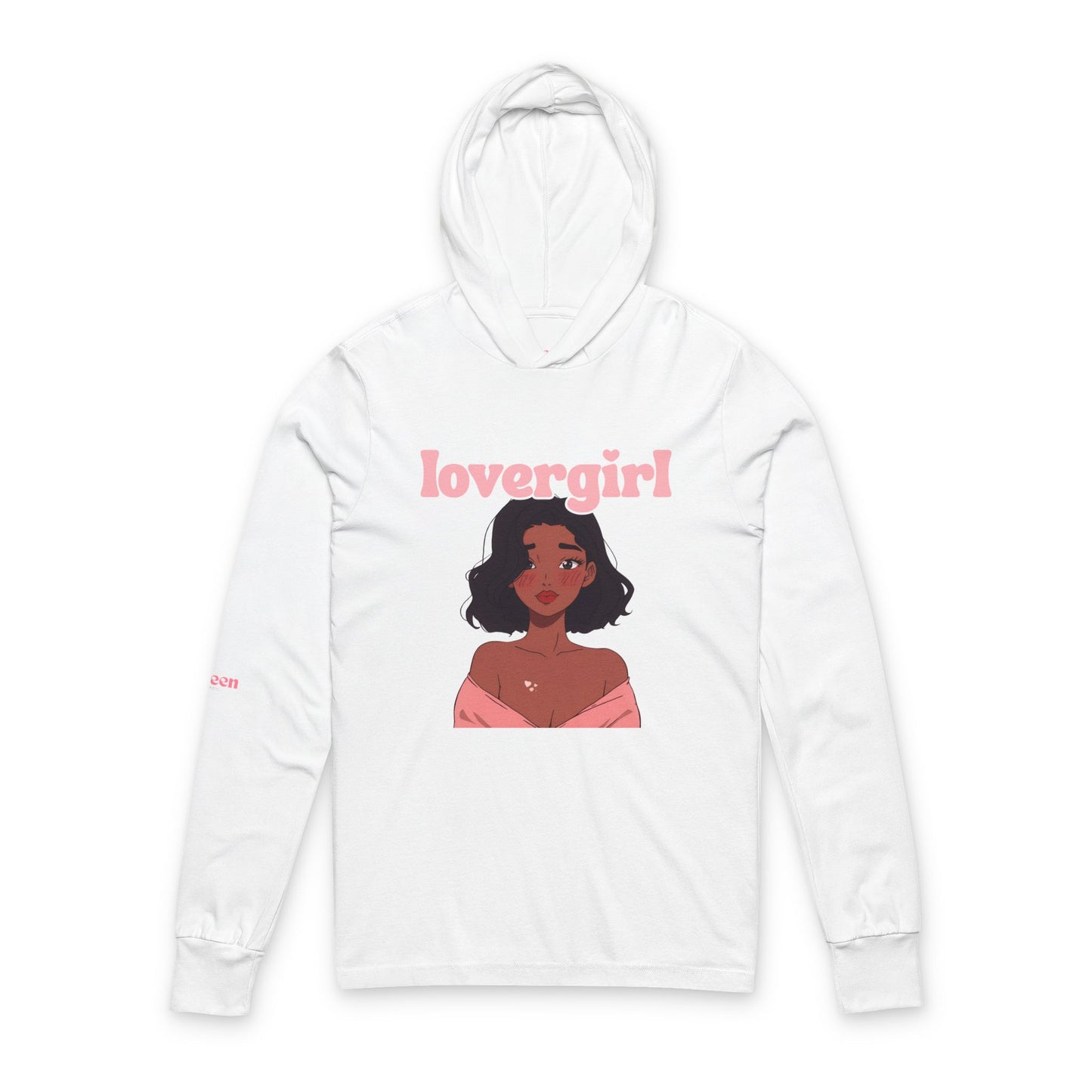 Lovergirl Hooded Long-Sleeve Tee — Cute Romantic Graphic Top