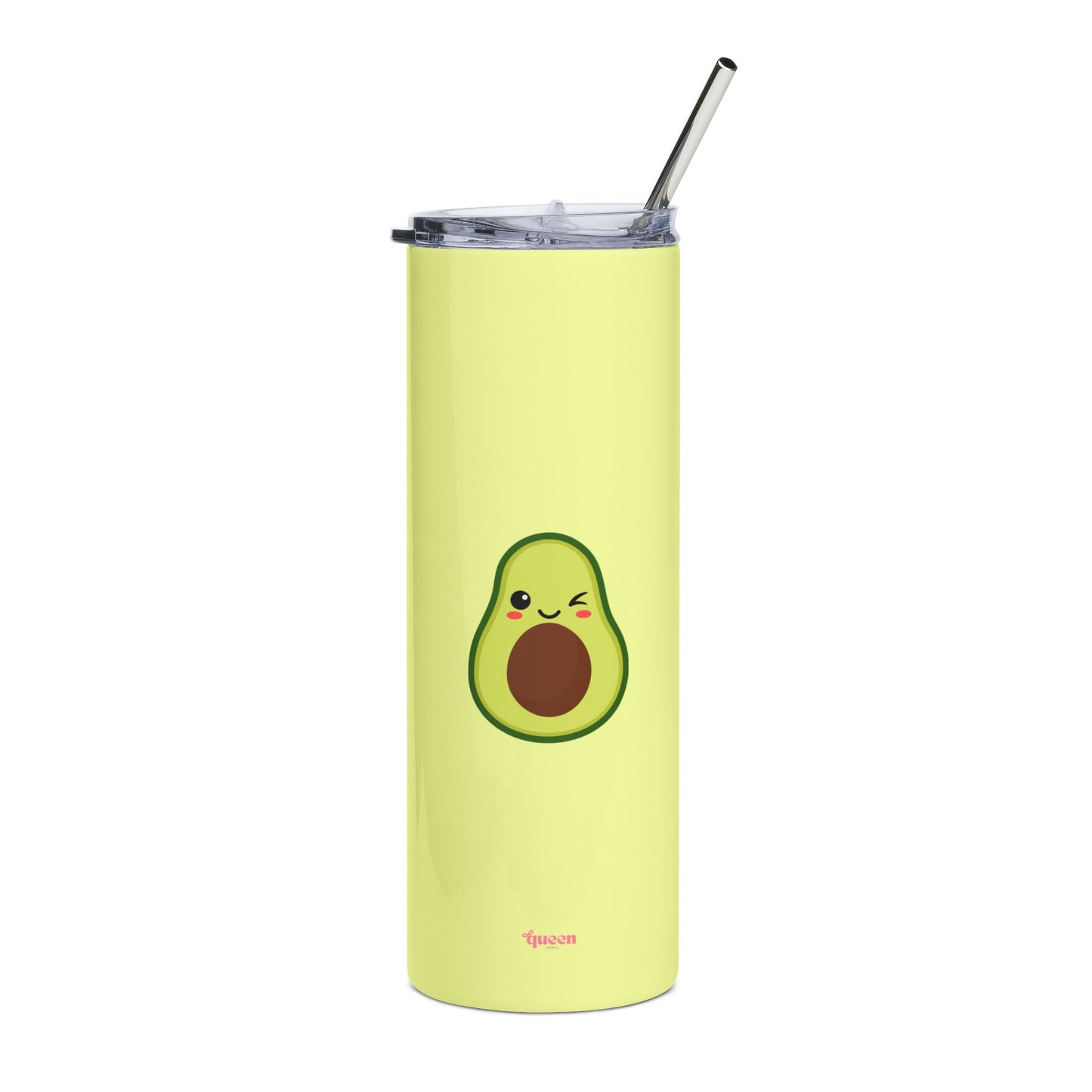 20oz Avocado Stainless Steel Tumbler - Cute Winking Avocado Travel Cup