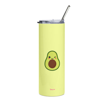 20oz Avocado Stainless Steel Tumbler - Cute Winking Avocado Travel Cup