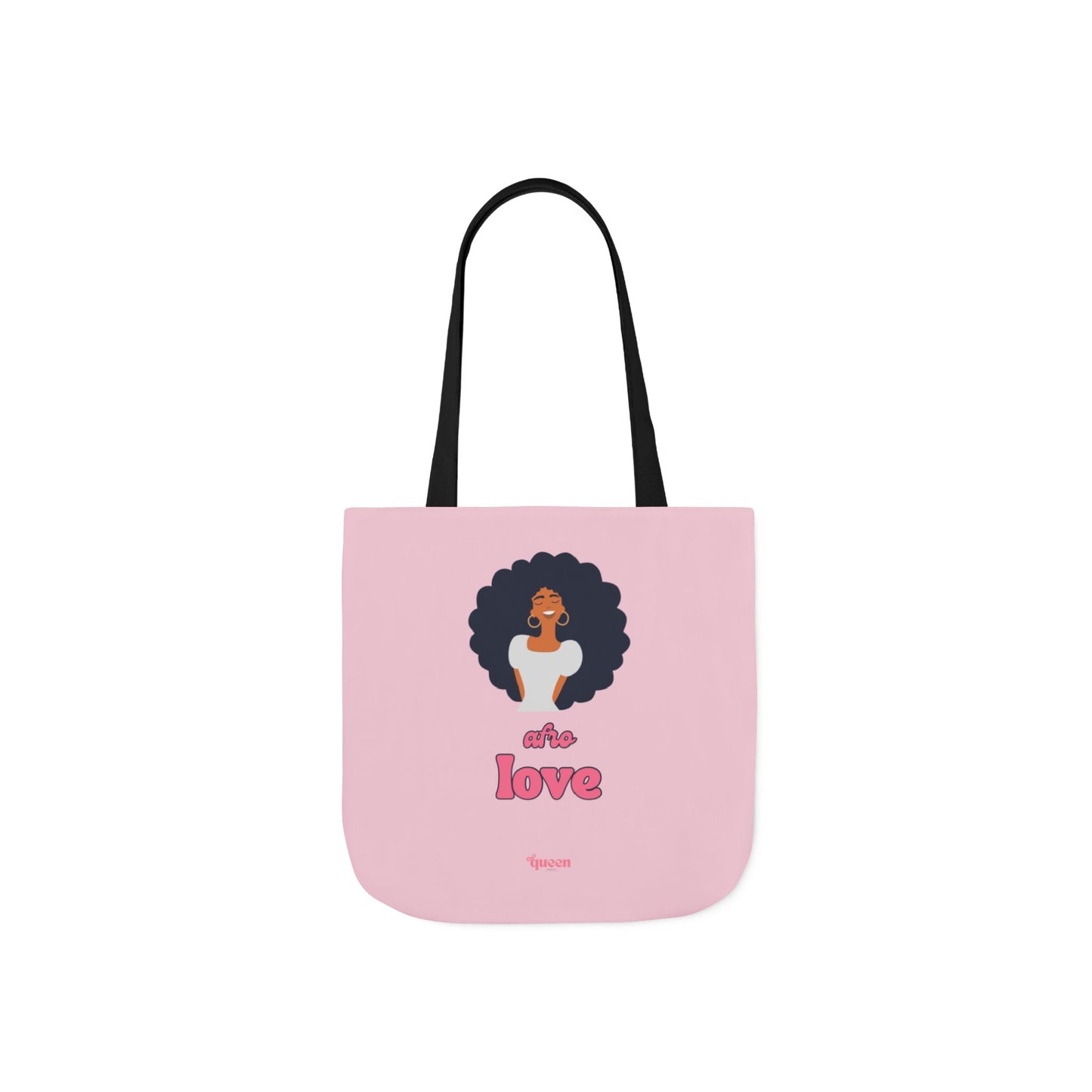 Pink "She’s Love" Afro Woman Canvas Tote