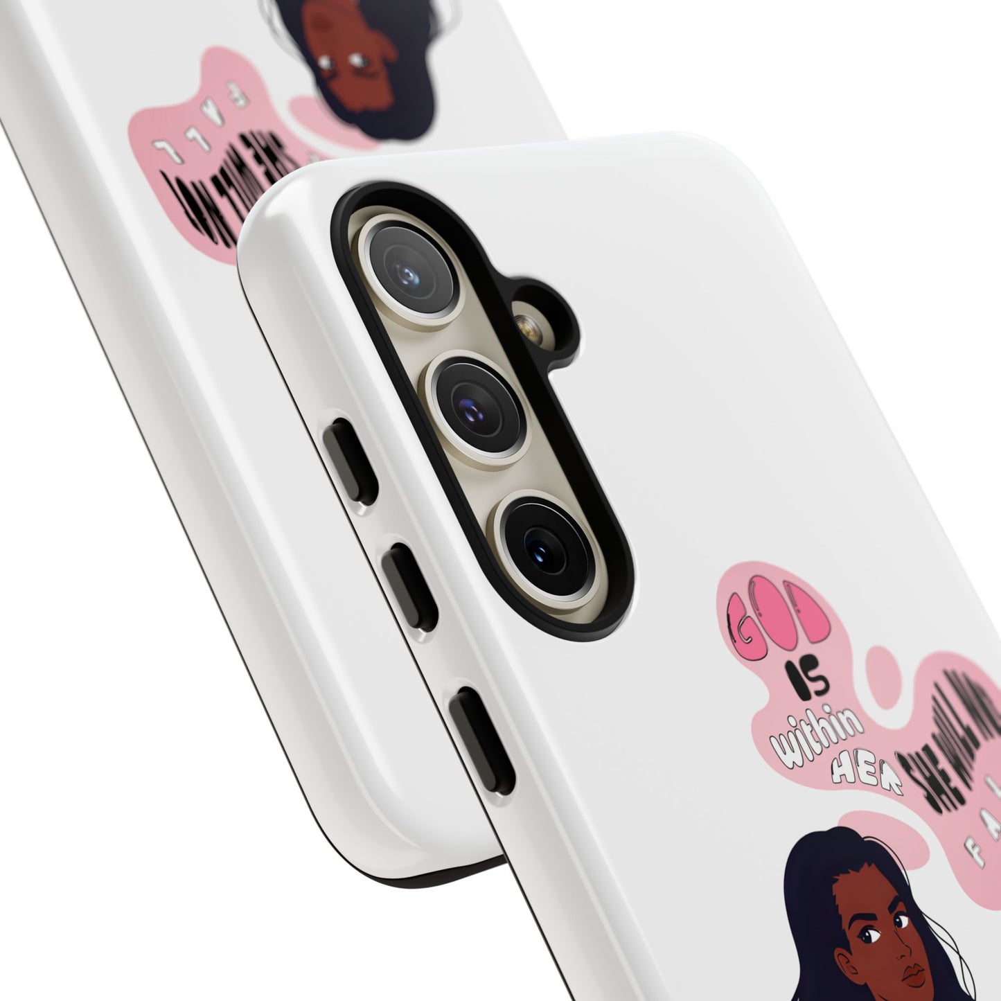 Phone Case — 'God is Within Her, She Will Not Fail' Inspirational Illustrated Case
