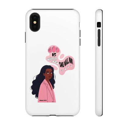 Phone Case — 'God is Within Her, She Will Not Fail' Inspirational Illustrated Case