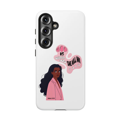 Phone Case — 'God is Within Her, She Will Not Fail' Inspirational Illustrated Case