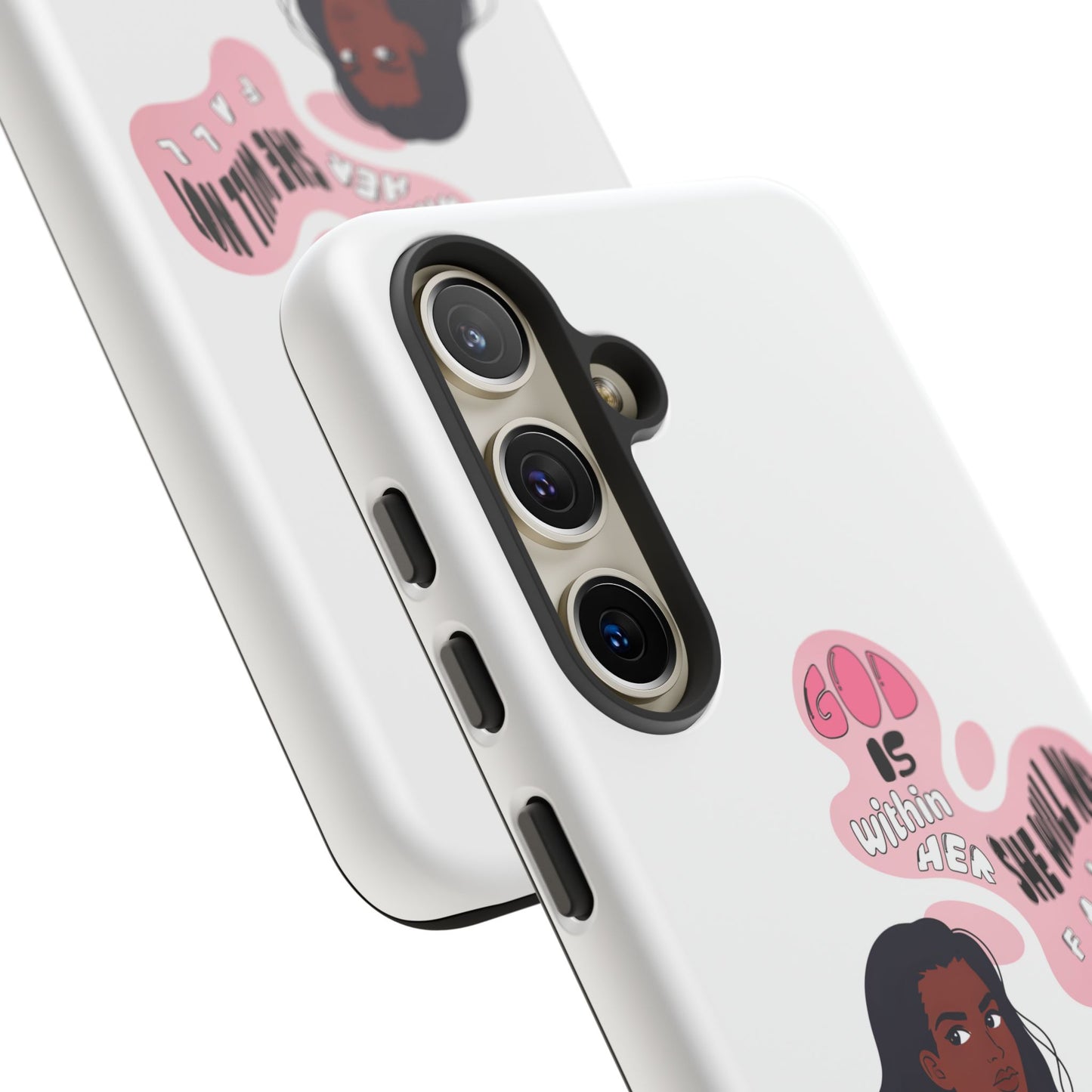 Phone Case — 'God is Within Her, She Will Not Fail' Inspirational Illustrated Case