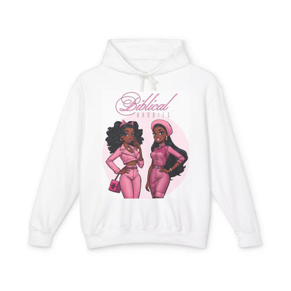 Biblical Queens Hoodie — Pink Feminine Christian Graphic Sweatshirt