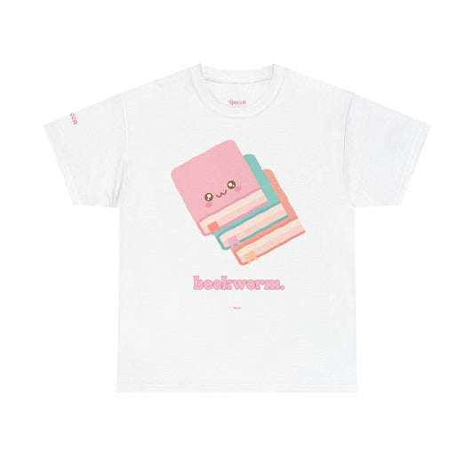Bookworm Cute Stack T-Shirt — Kawaii Pastel Books Tee
