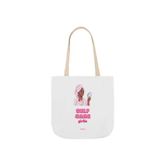 Self Care Girlie Tote Bag — Pink Skincare Canvas Tote