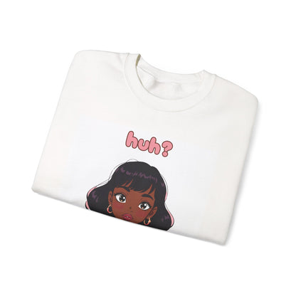 Cute Anime Girl "huh?" Crewneck Sweatshirt