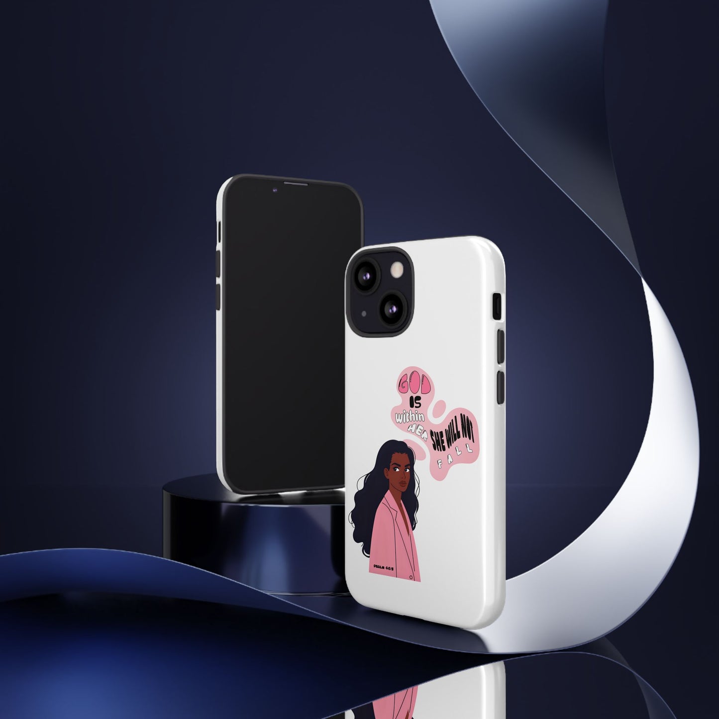 Phone Case — 'God is Within Her, She Will Not Fail' Inspirational Illustrated Case