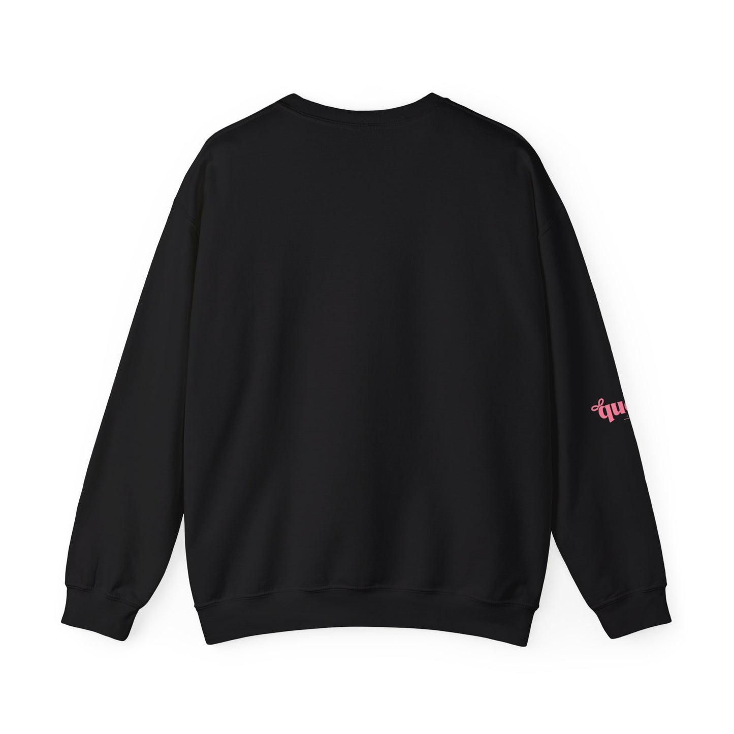 Queen Graphic Sweatshirt — Pink Script Crewneck for Women