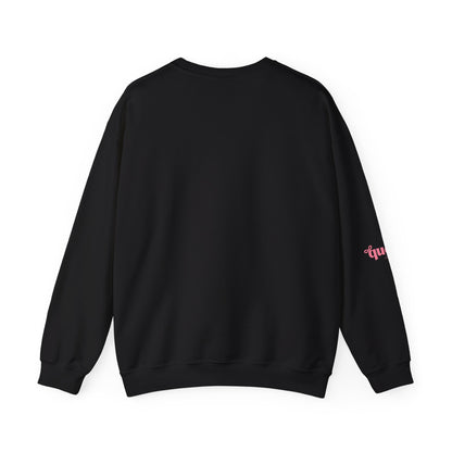 Queen Graphic Sweatshirt — Pink Script Crewneck for Women