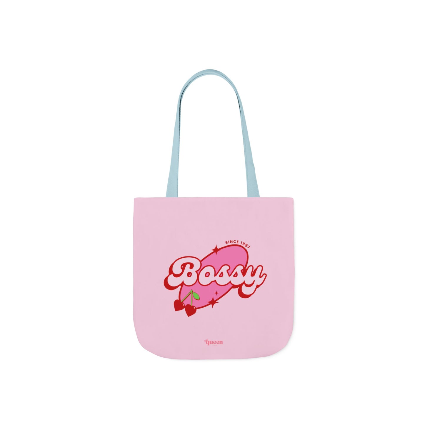Bossy Pink Heart Tote Bag — Cute Retro Graphic Canvas Tote