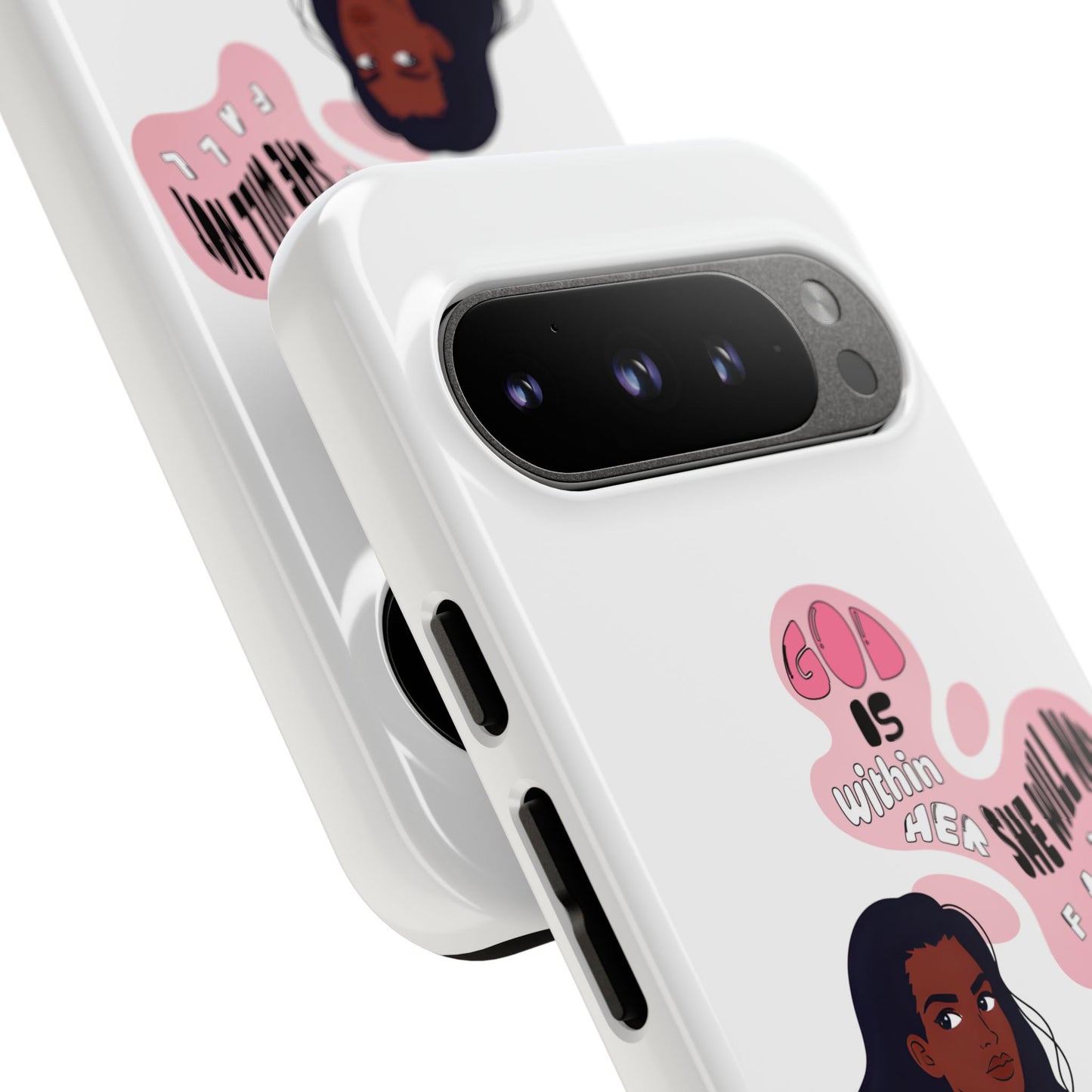 Phone Case — 'God is Within Her, She Will Not Fail' Inspirational Illustrated Case