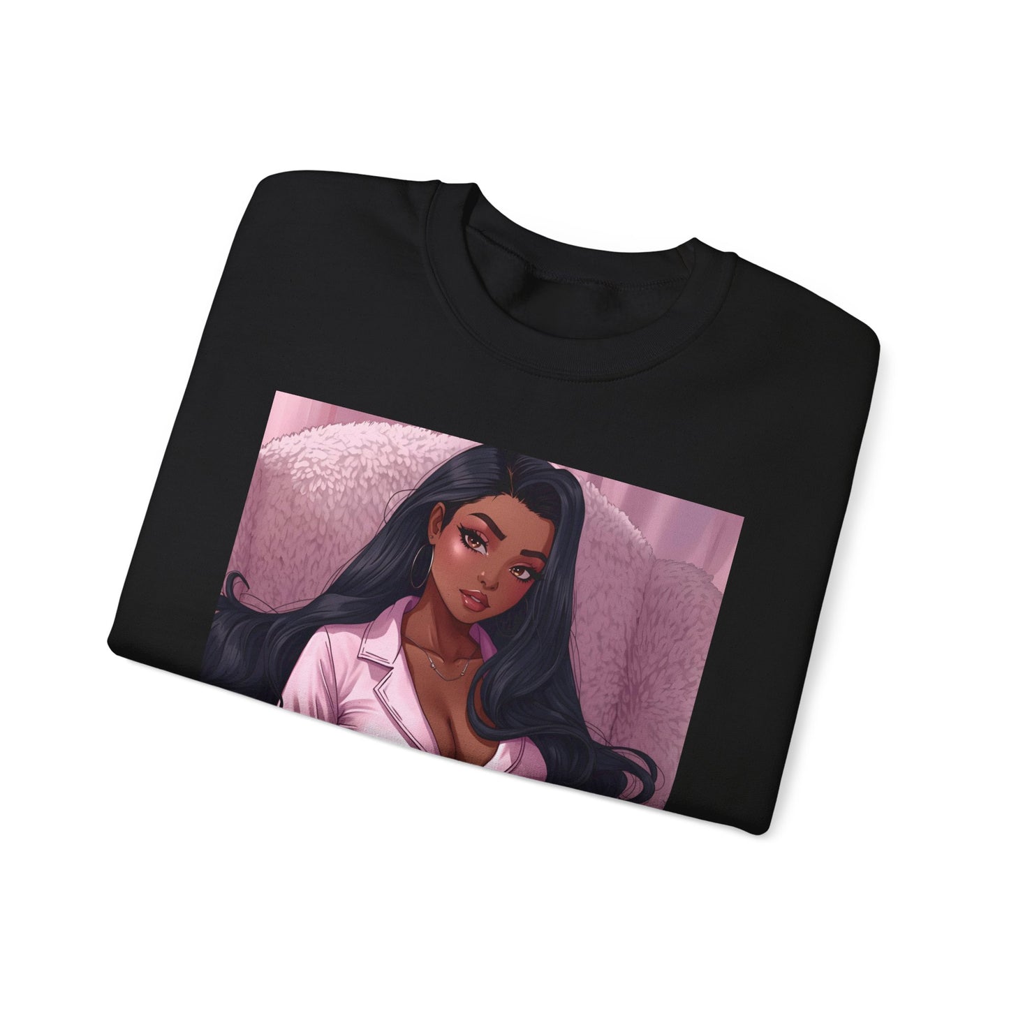 Pretty & Focused Crewneck Sweatshirt — Empowering Pink Graphic