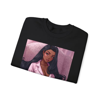 Pretty & Focused Crewneck Sweatshirt — Empowering Pink Graphic