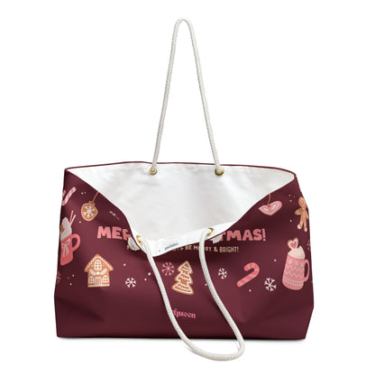 Merry Christmas Weekender Bag – Festive Holiday Travel Tote