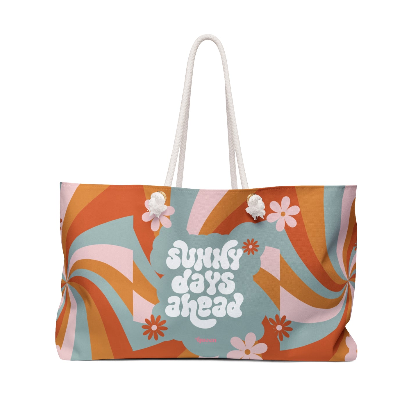 Retro 'Sunny Days Ahead' Weekender Bag — 70s Floral Travel Tote