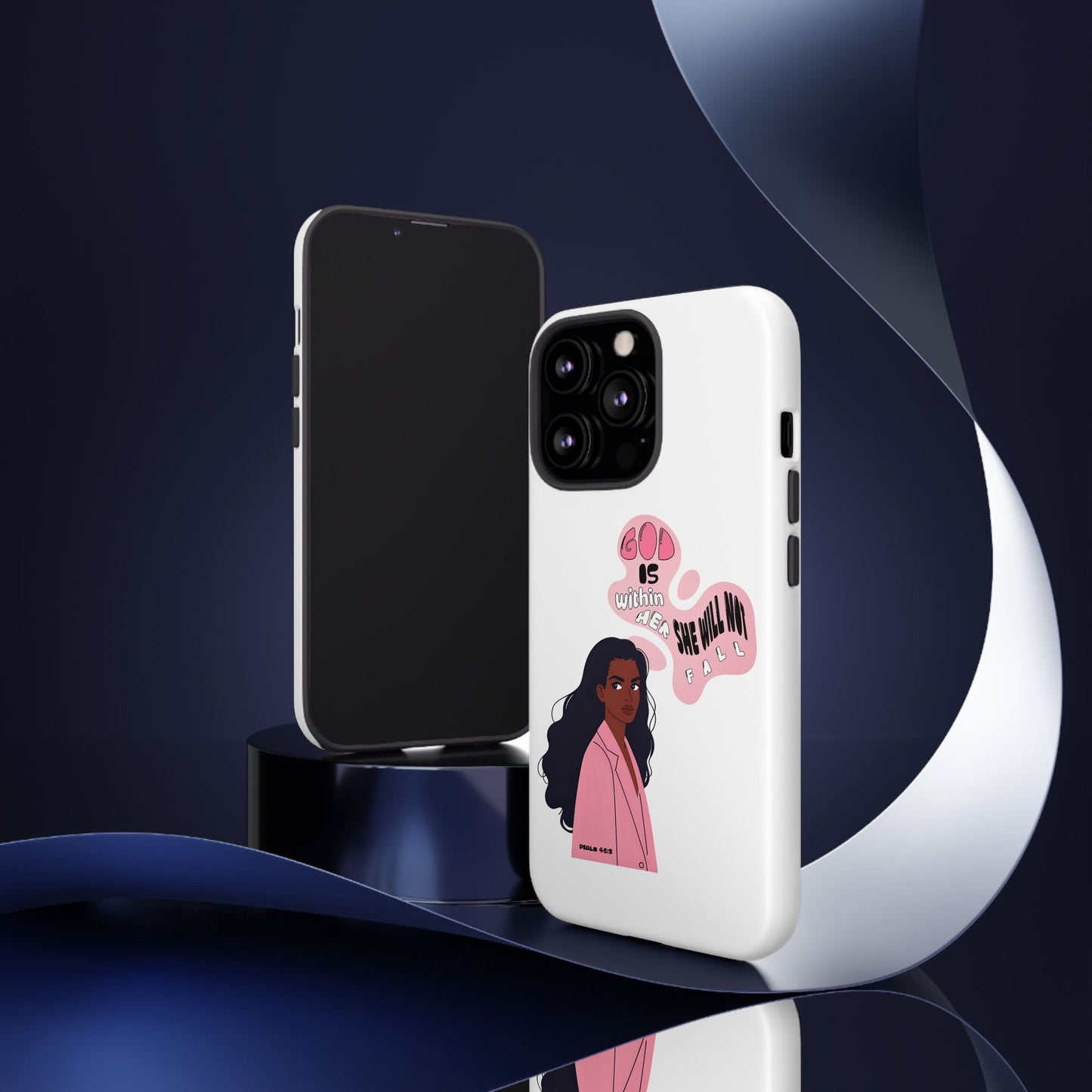 Phone Case — 'God is Within Her, She Will Not Fail' Inspirational Illustrated Case