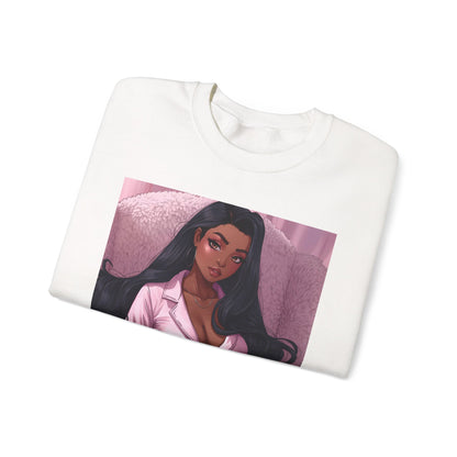 Pretty & Focused Crewneck Sweatshirt — Empowering Pink Graphic