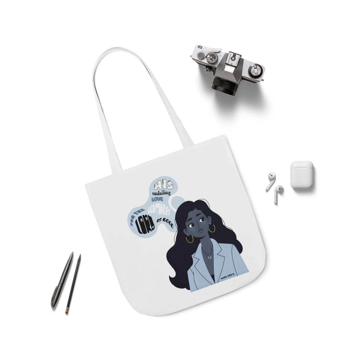 Illustrated Thought Bubble Canvas Tote (Faith Inspired)