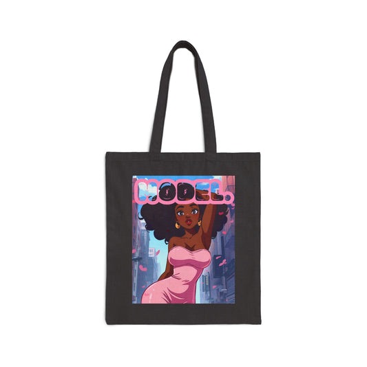 Tote Bag — 'Model' Afro Girl Urban Art Canvas Tote