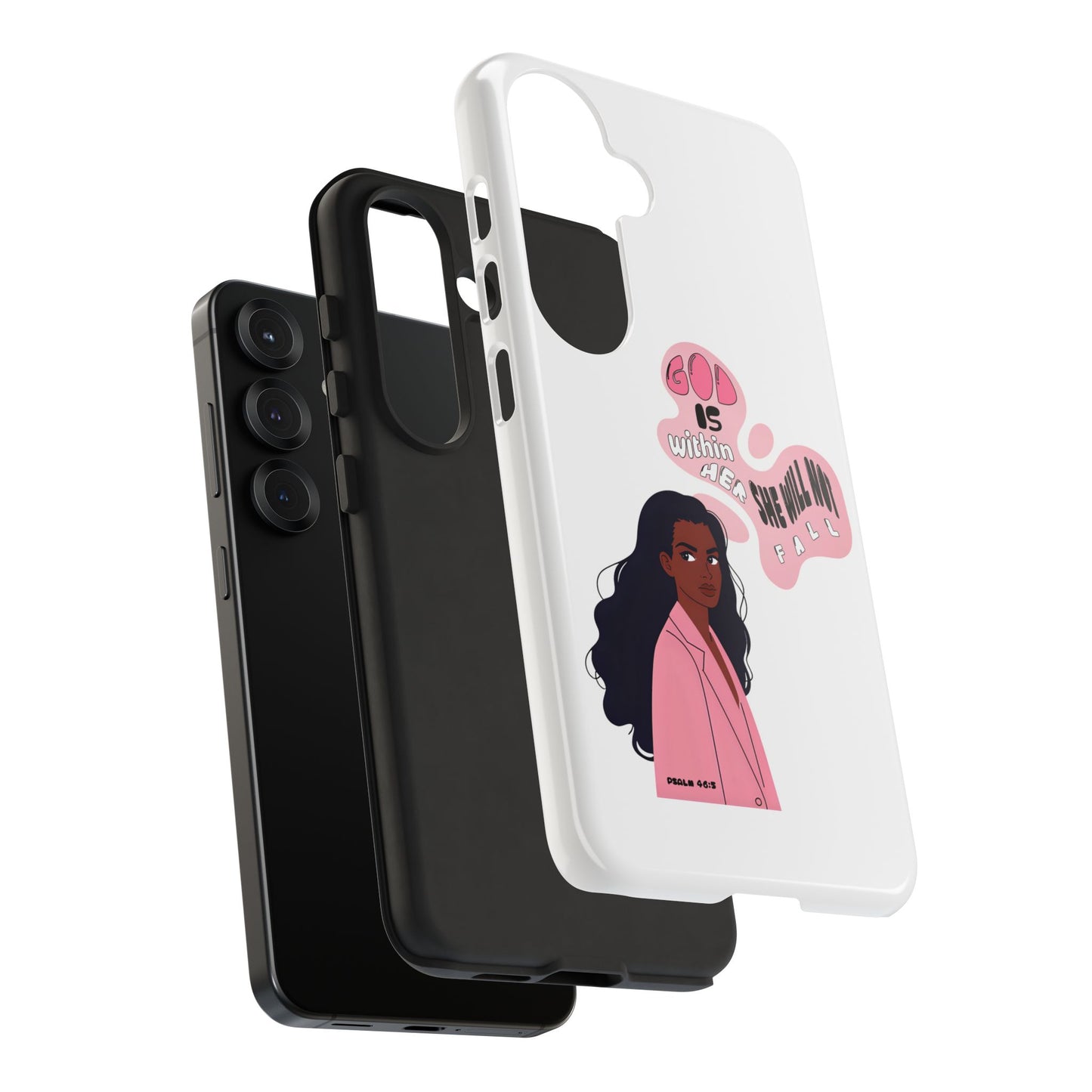 Phone Case — 'God is Within Her, She Will Not Fail' Inspirational Illustrated Case
