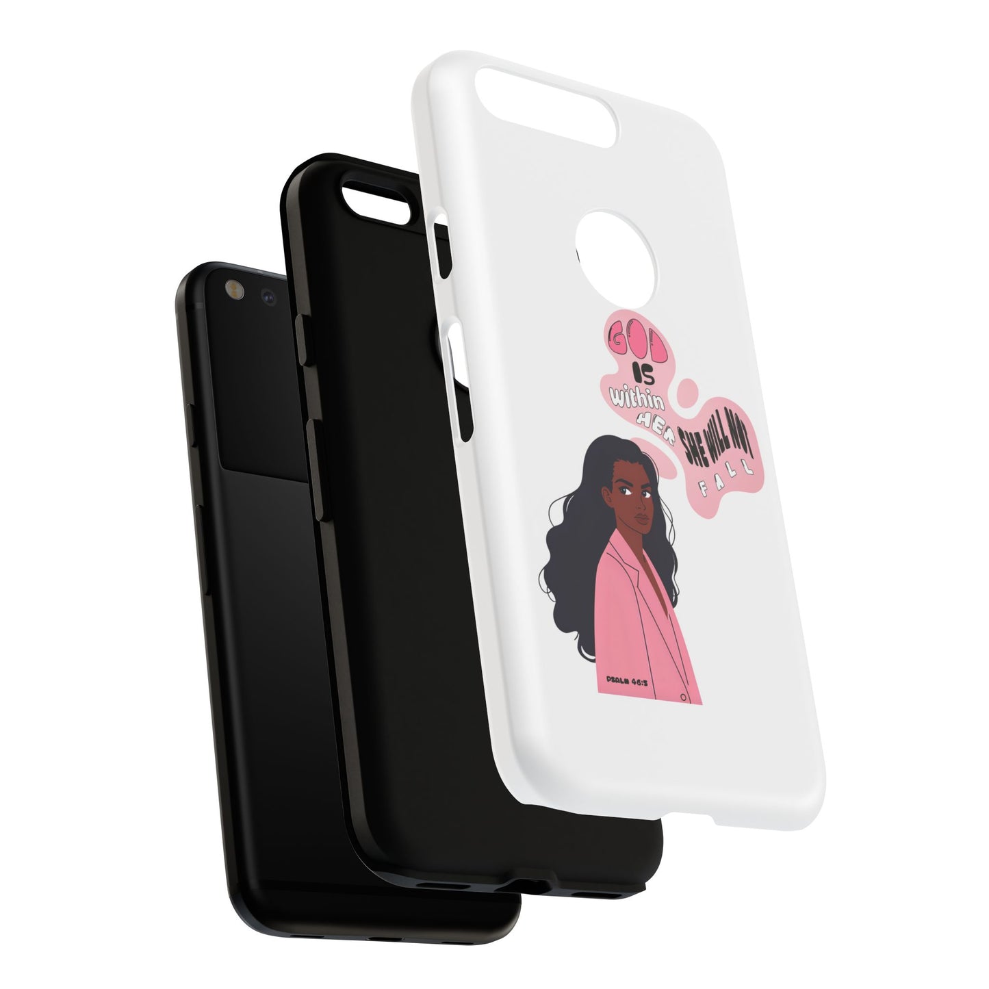 Phone Case — 'God is Within Her, She Will Not Fail' Inspirational Illustrated Case