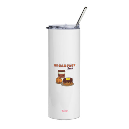 20oz Stainless Tumbler — "Breakfast Time" Cute Coffee & Pastry Travel Cup