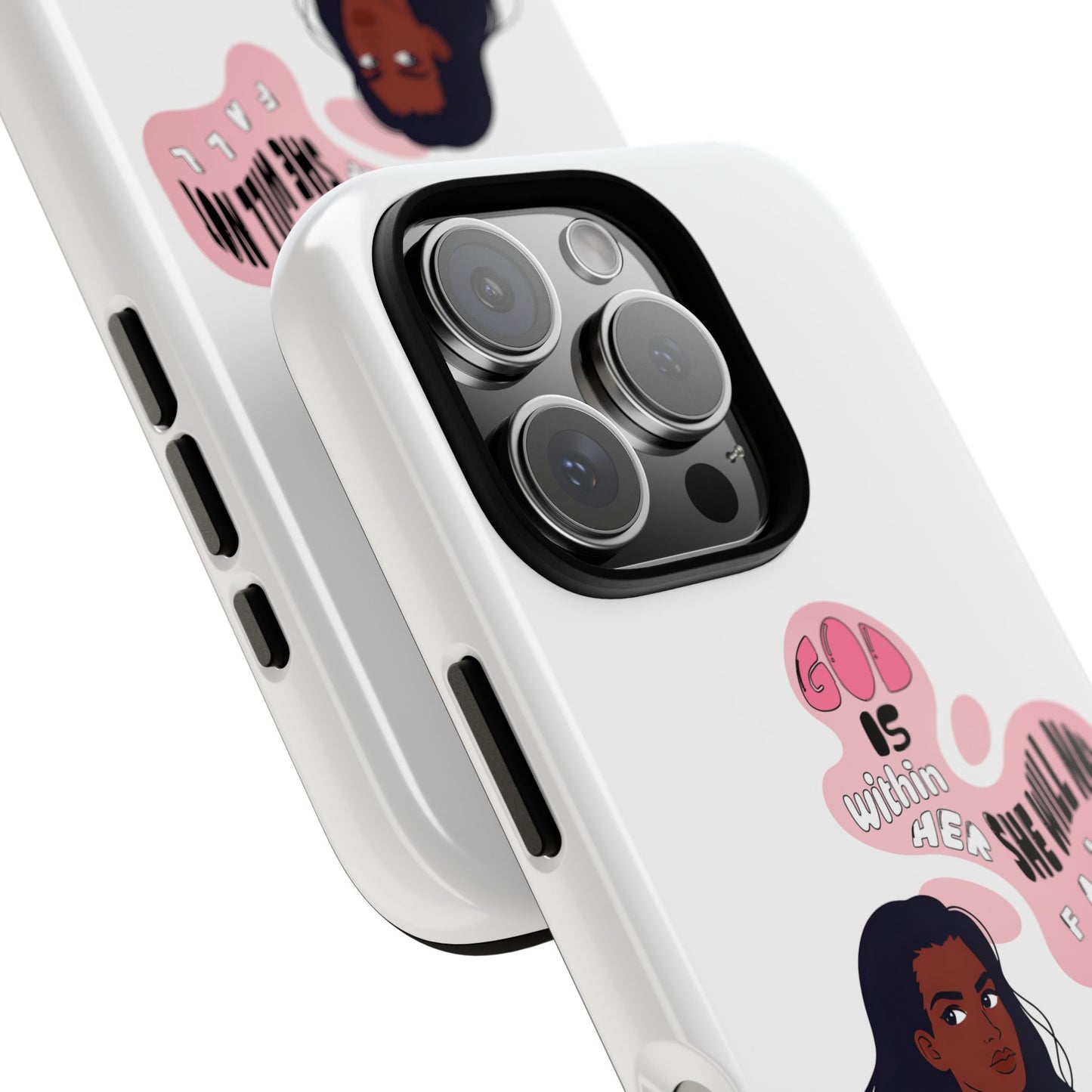 Phone Case — 'God is Within Her, She Will Not Fail' Inspirational Illustrated Case