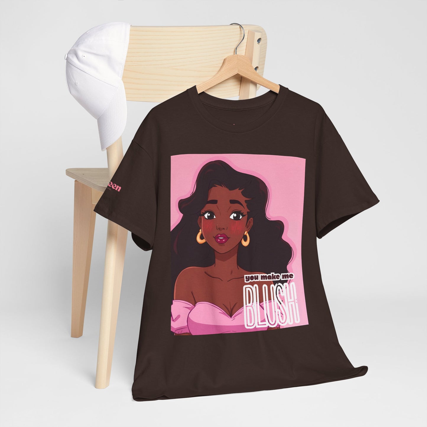 Blush Tee — Pink Retro Afro Girl Graphic T-Shirt