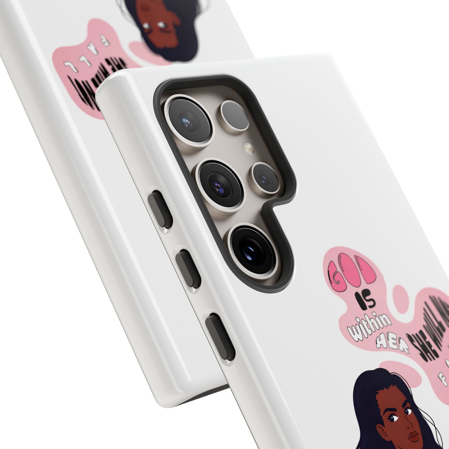 Phone Case — 'God is Within Her, She Will Not Fail' Inspirational Illustrated Case