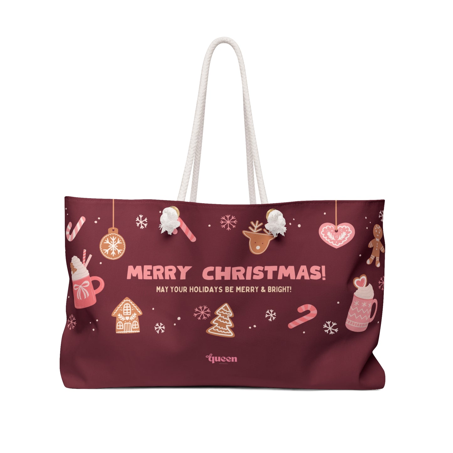 Merry Christmas Weekender Bag – Festive Holiday Travel Tote