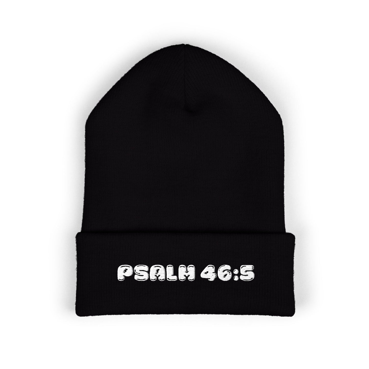Embroidered 'Psalm 46:5' Classic Cuffed Beanie