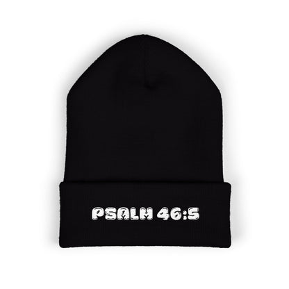 Embroidered 'Psalm 46:5' Classic Cuffed Beanie