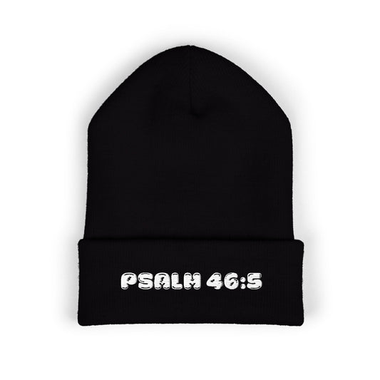 Embroidered 'Psalm 46:5' Classic Cuffed Beanie