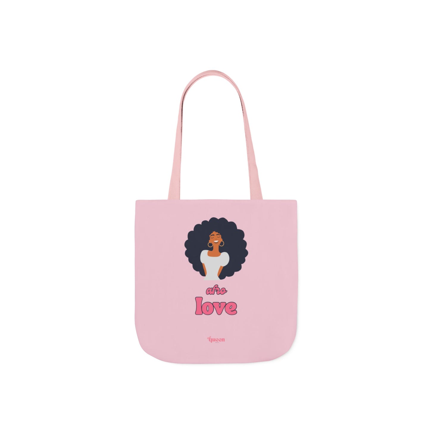 Pink "She’s Love" Afro Woman Canvas Tote