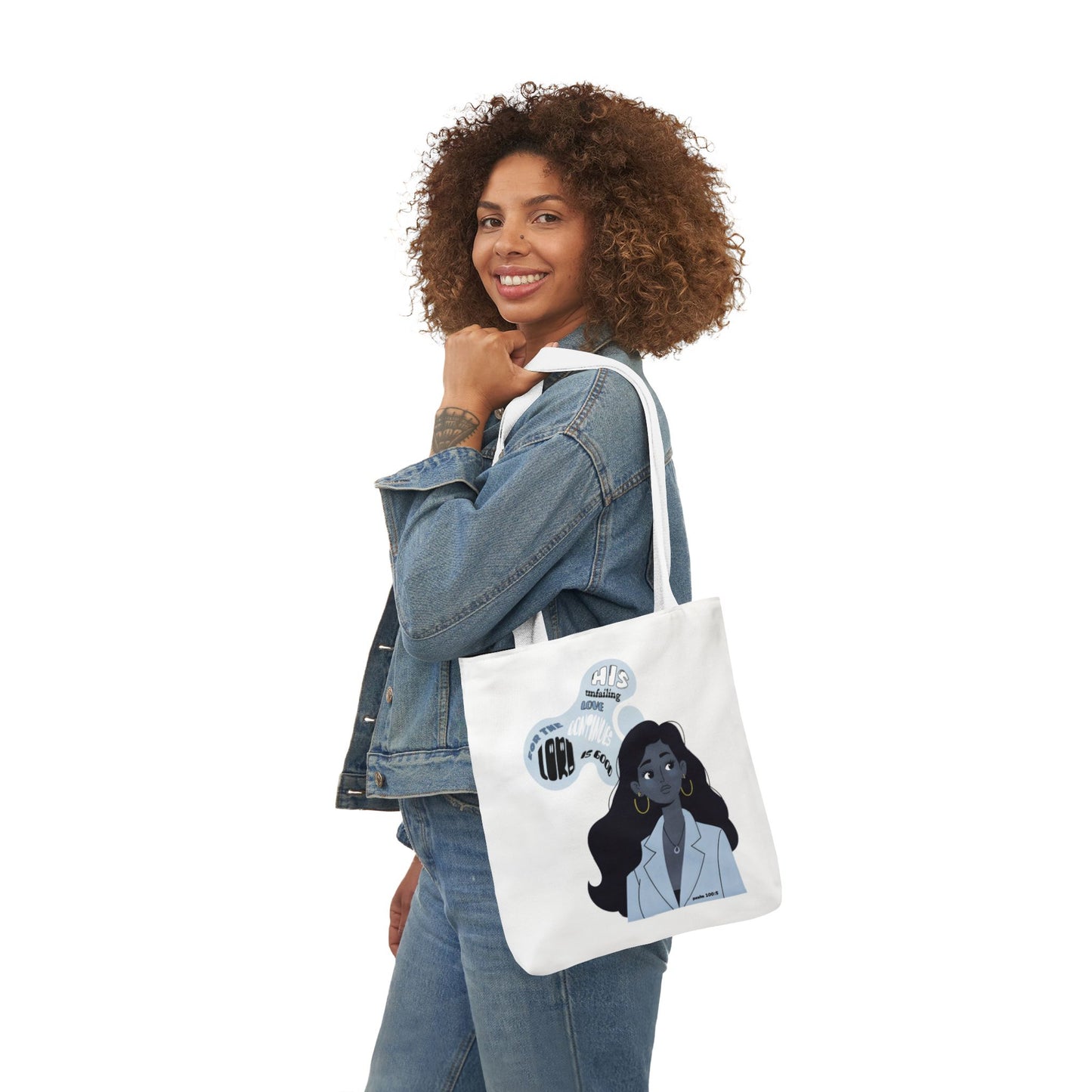 Illustrated Thought Bubble Canvas Tote (Faith Inspired)