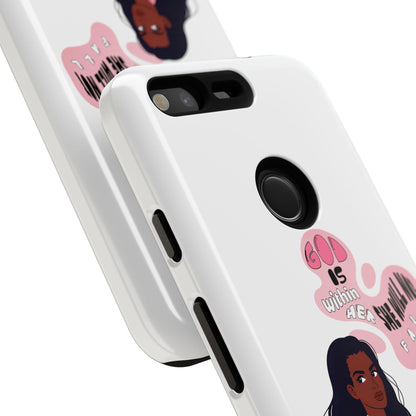 Phone Case — 'God is Within Her, She Will Not Fail' Inspirational Illustrated Case