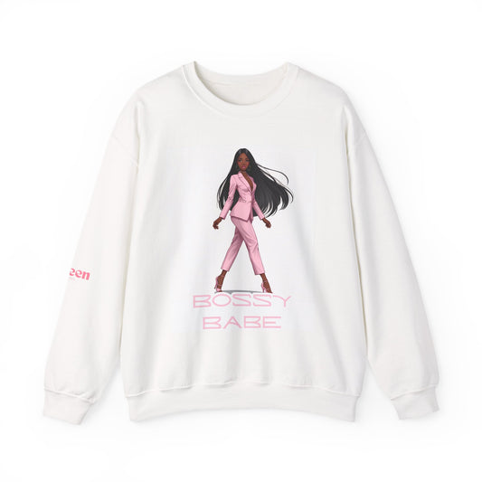 Bossy Babe Crewneck Sweatshirt — Pink Power Graphic Sweatshirt for Confident Women